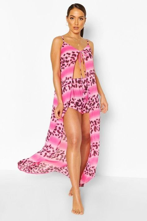 Pink Leopard Maxi Matching Set Size: S SKU: 6575441