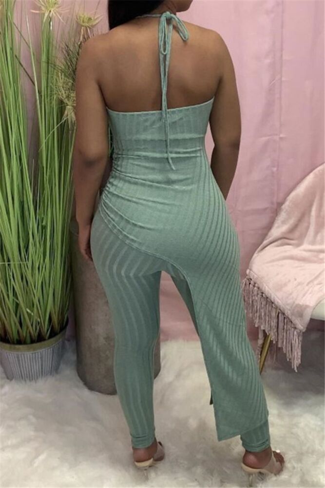 Halter Neck Stretch Jumpsuit Size: L SKU: 9808881