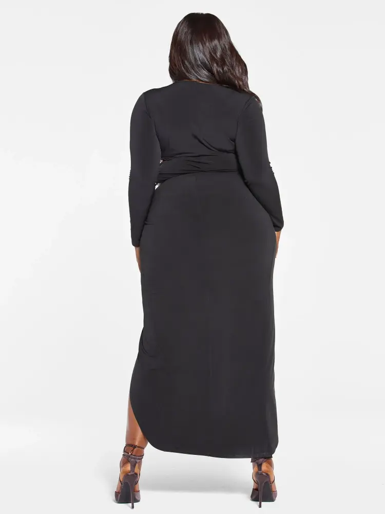 Black Illiana Front Slit Maxi Skirt Set Size: 2XL SKU: Z086901