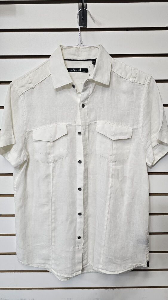Kenneth Cole New York 100% Capri Linen Short Sleeve Shirt Size: S SKU: 5675H76