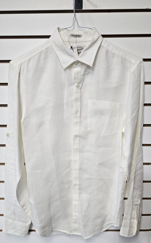 Original Penguin Linen Long Sleeve Slim Fit Shirt Size: SKU: 78P9091