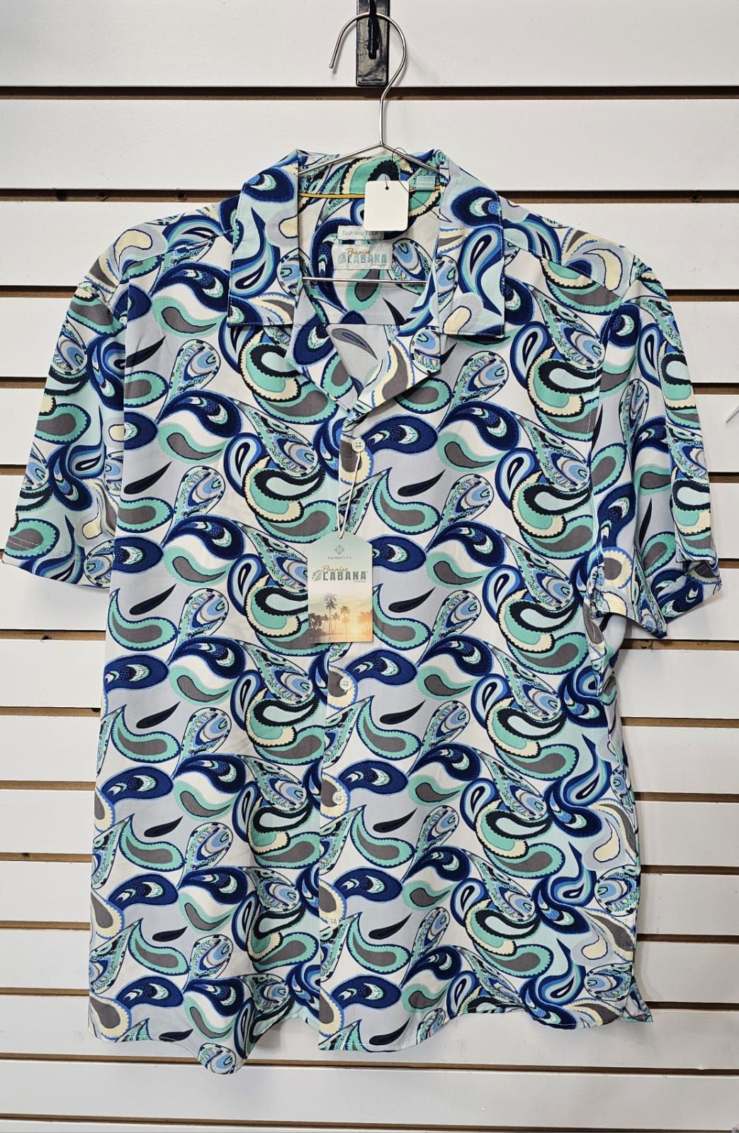 Blue Wave Print Shirt Size: L SKU: 3420970