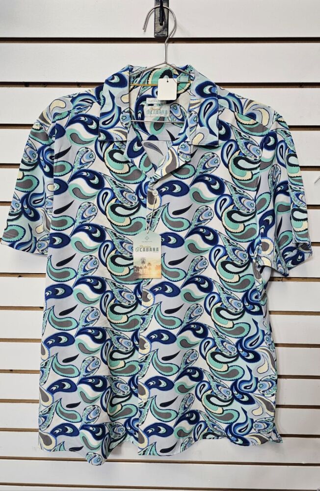 Blue Wave Print Shirt Size: L SKU: 3420970