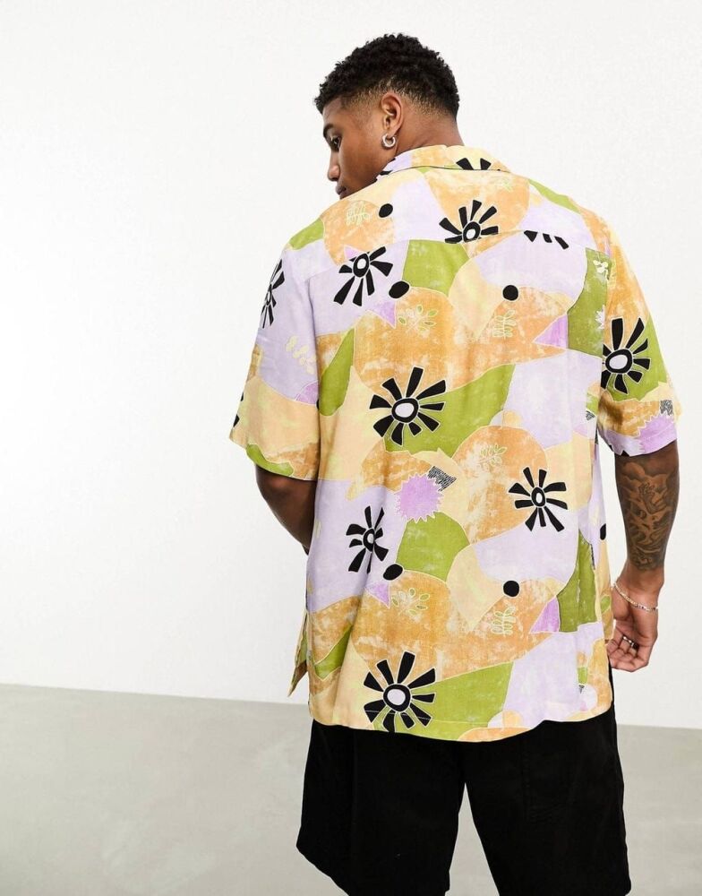 Abstract Pastel Patchwork Shirt Size: XS SKU: 678H890