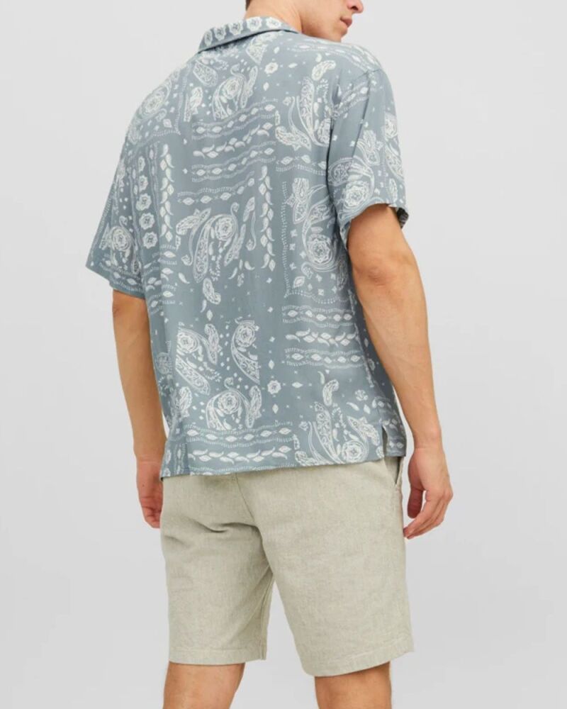 Paisley Bandana Print Short Sleeve Shirt Size: S SKU: 768H768