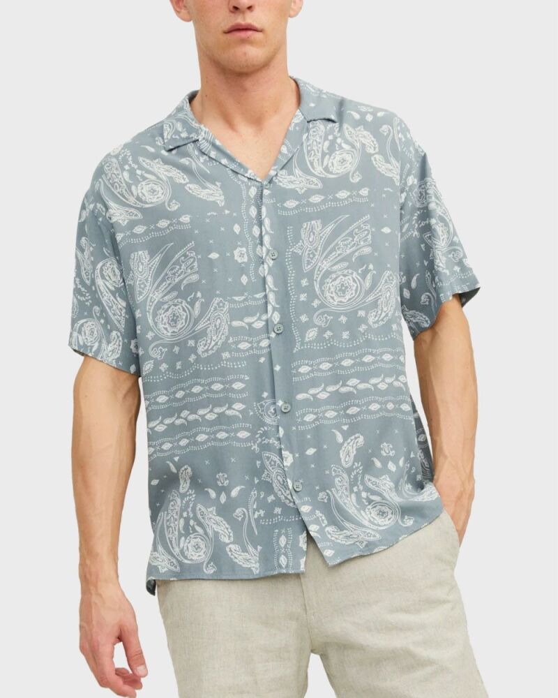 Paisley Bandana Print Short Sleeve Shirt Size: S SKU: 768H768