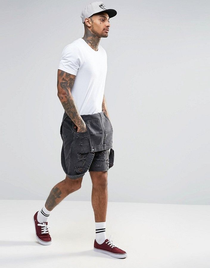 Brand Denim Rips Washed Black Overall Size: M SKU: 67S5460