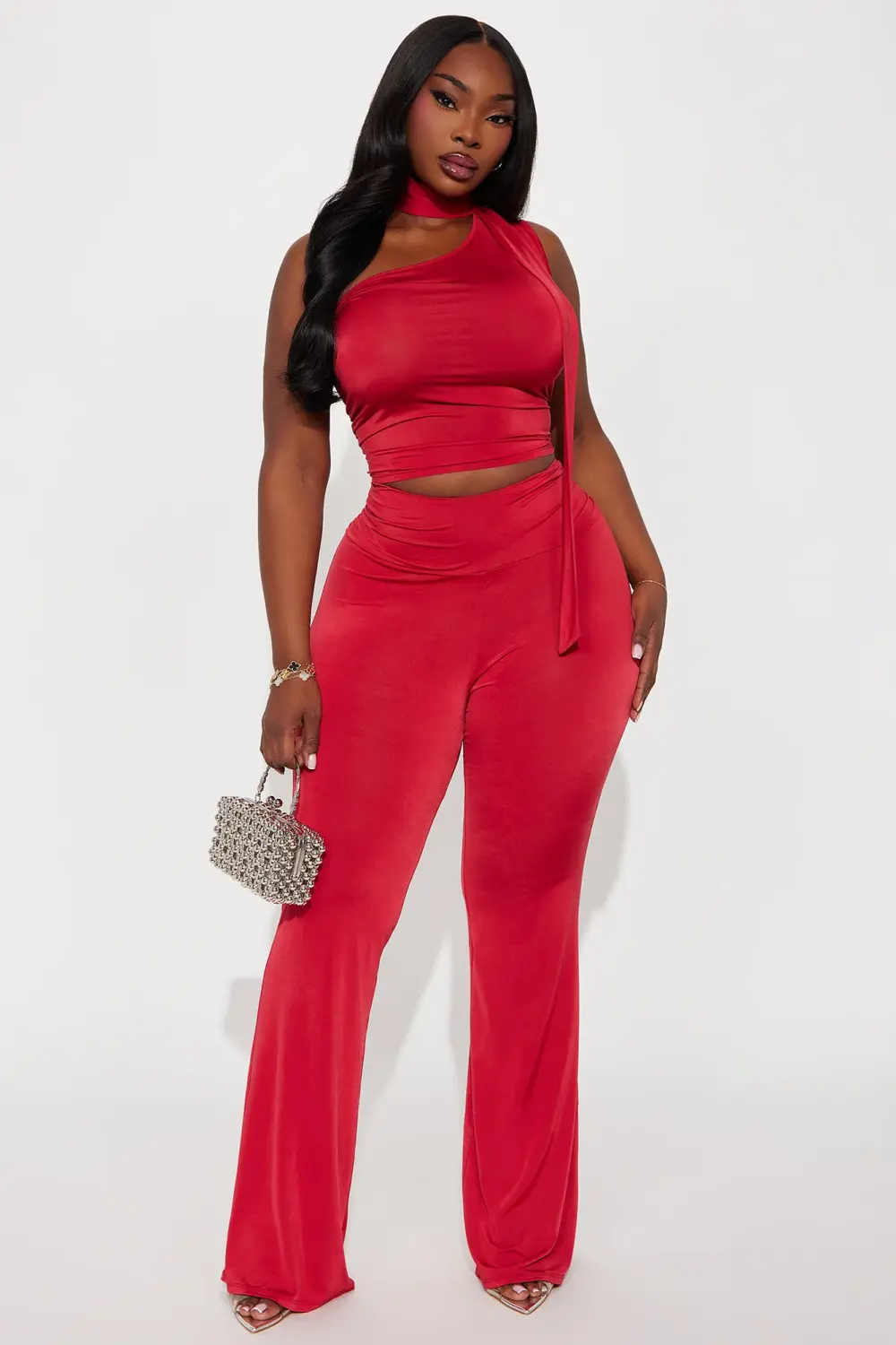 Red Alaina 3 Piece Pant Set Size: 1XL SKU: 6B81902