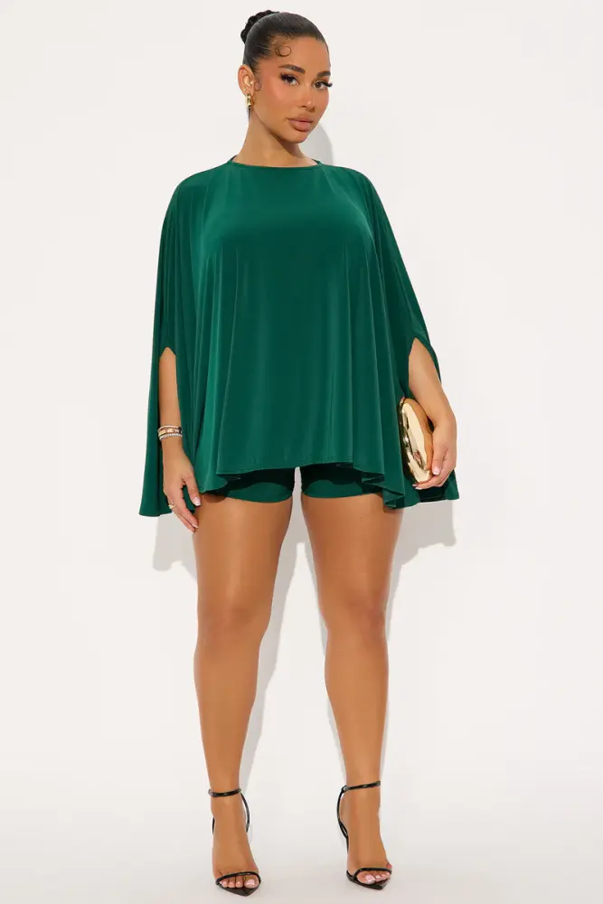 Green Left You Unread Draped Cape Short Set Size: M SKU: GH56571