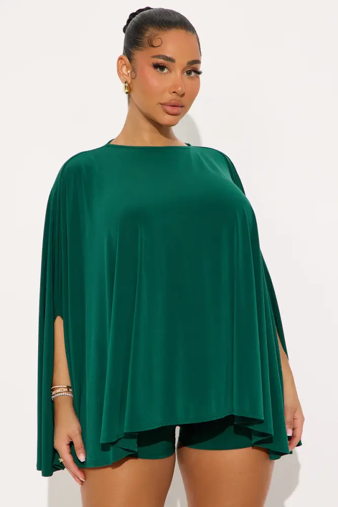 Green Left You Unread Draped Cape Short Set Size: M SKU: GH56571