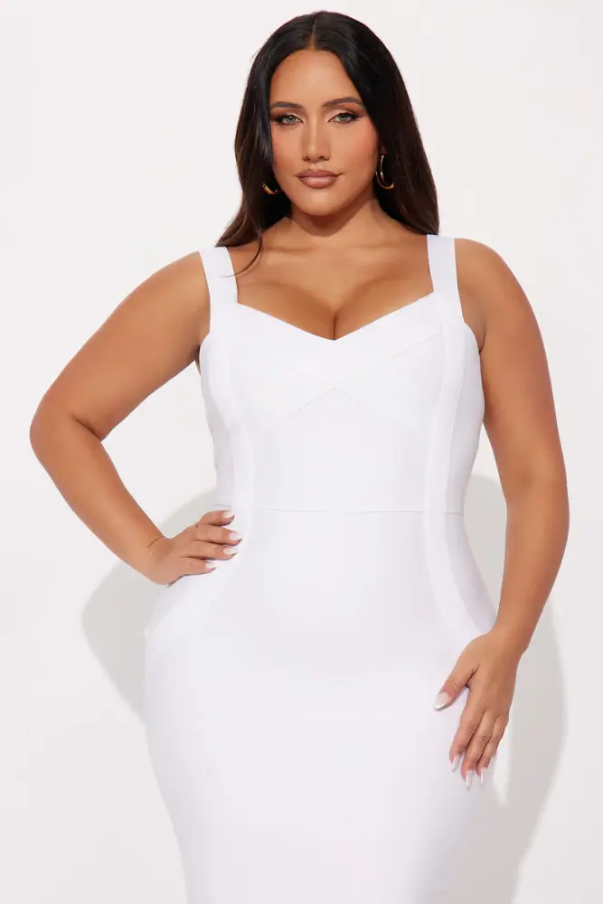 White Bandage Midi Dress Size: 2XL SKU: F0I87912