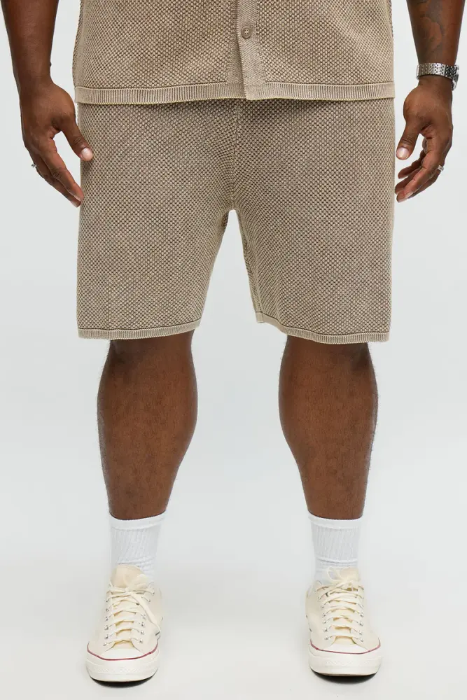 Brown Relaxed Washed Knit Short Size: L SKU: S546091