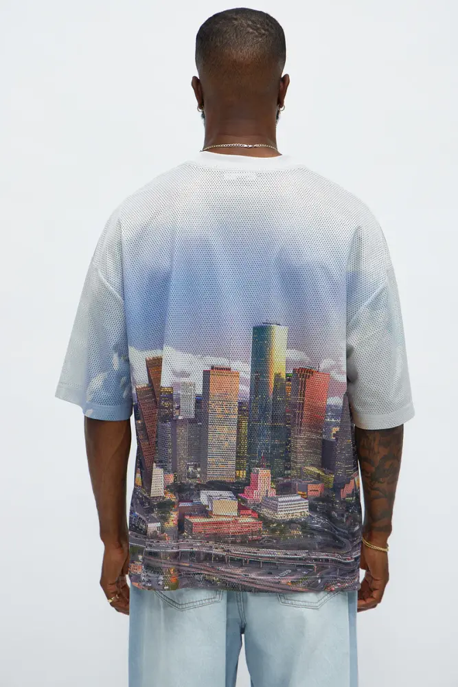 Multi Color Regular Fit Houston Print T-shirt SKU: 768H781