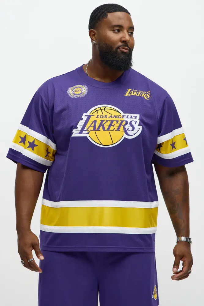 Lakers Believe The Hype Purple Boxy Short Sleeve Top Size: L SKU: X435469