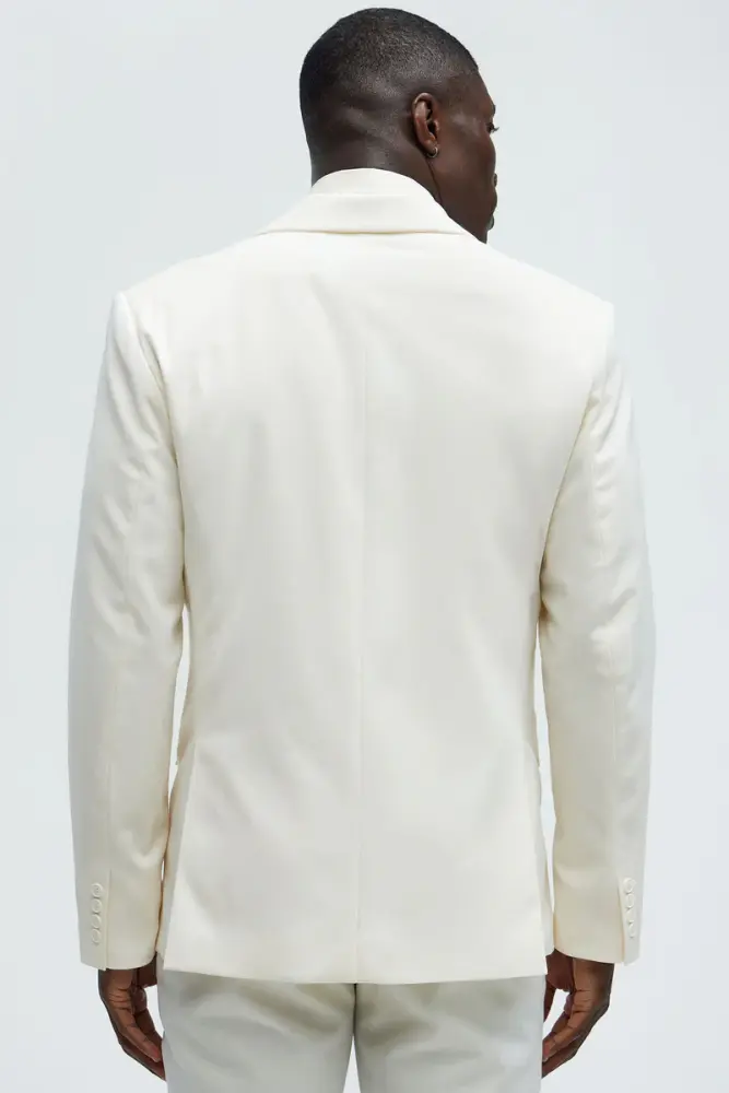 White Modern Stretch Suit Jacket Size: XXL (48-50) SKU: E435363