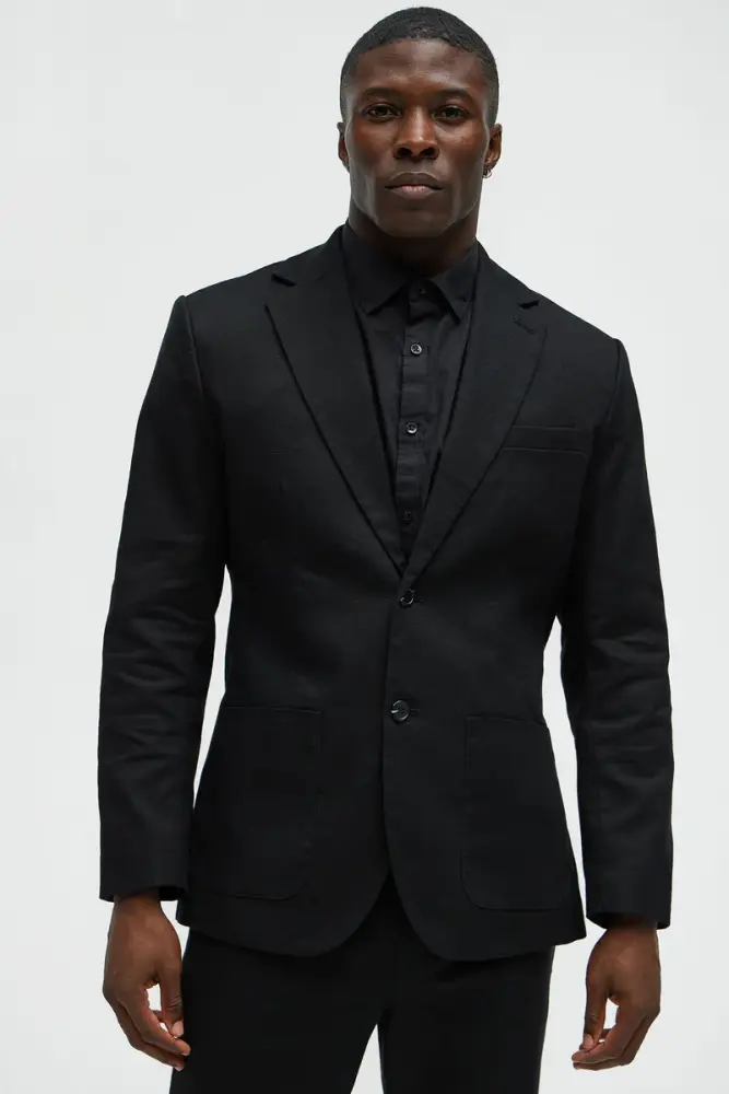 Black Modern Stretch Suit Jacket Size: XXL (48-50) SKU: E435361