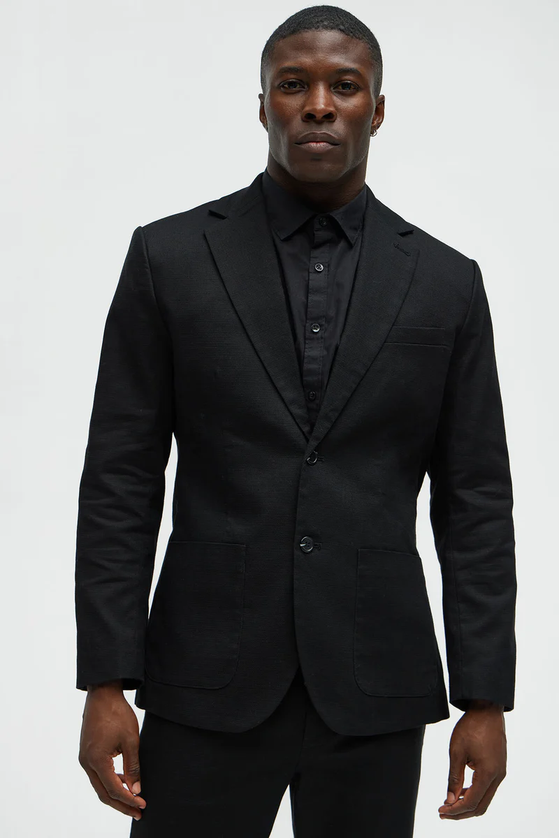 Black Modern Stretch Suit Jacket Size: XXL (48-50) SKU: E435361