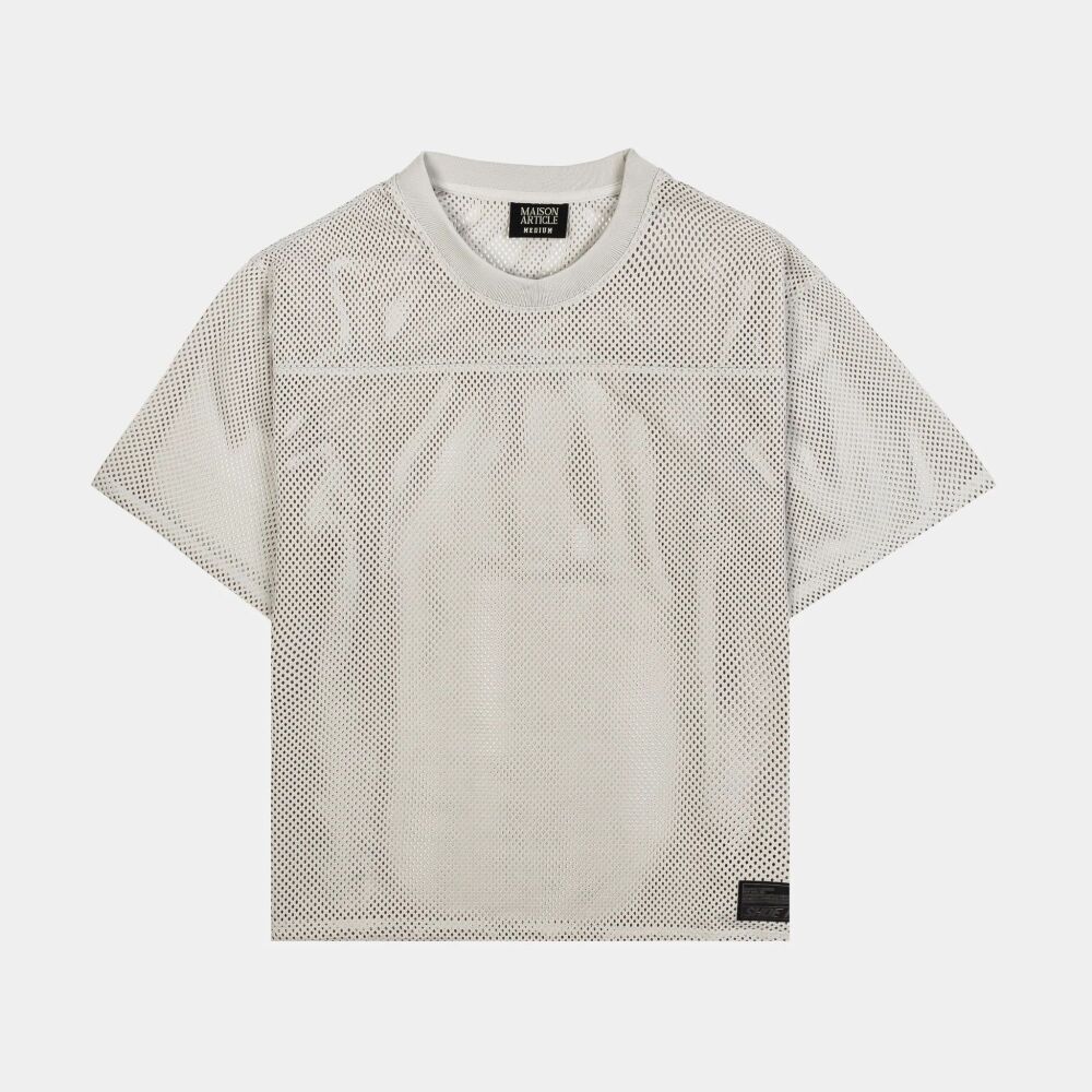 Boxy Mesh Grey Oversize Jersey T-Shirt Size: 2XL SKU: 0879601