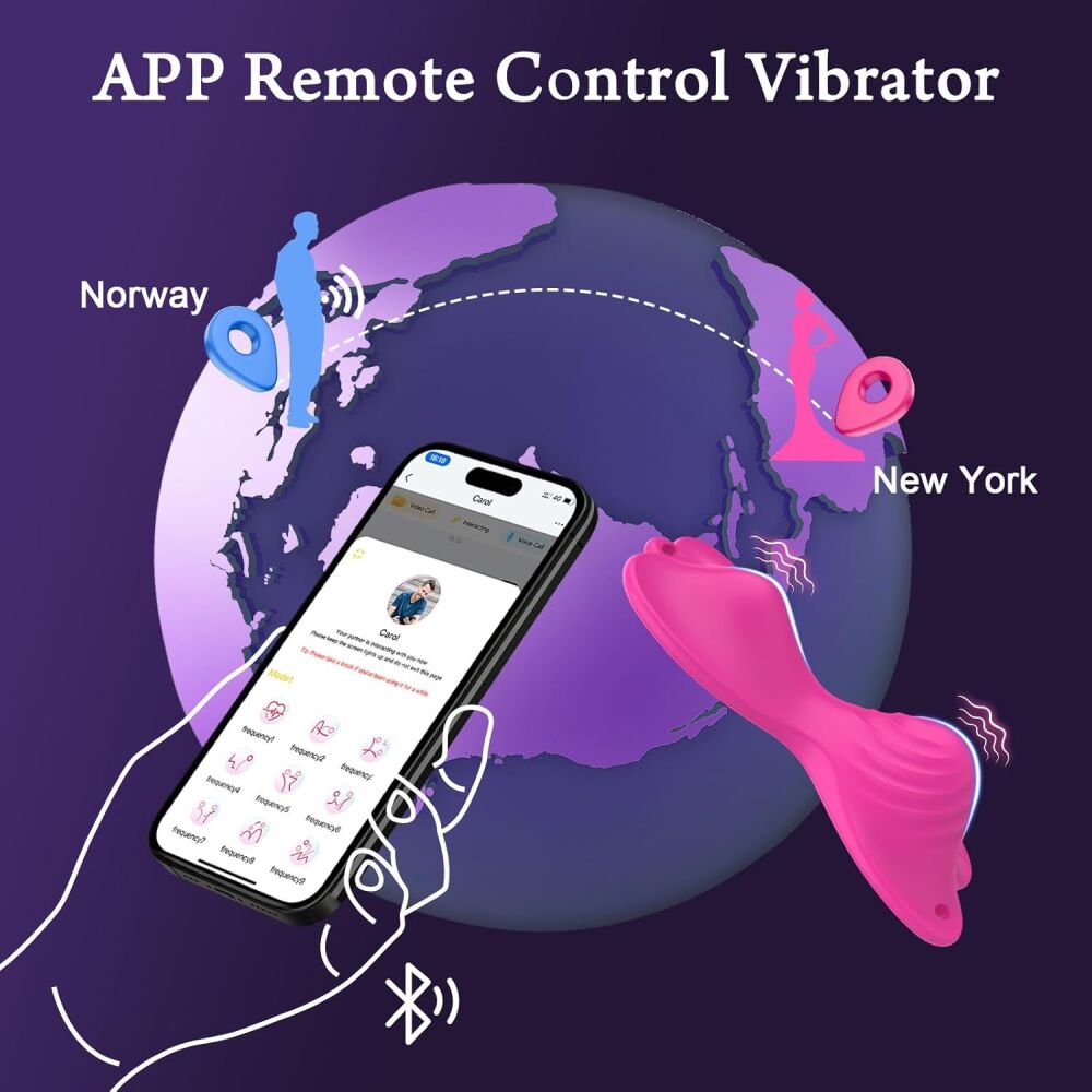 APP Remote Control Vibrator Clit Stimulator Butterfly SKU: X0X1786