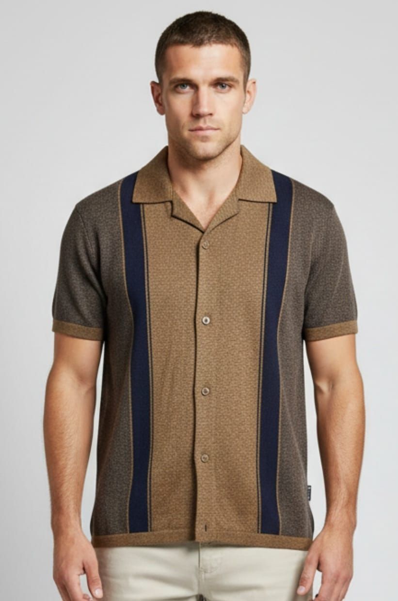 Ben Sherman Cotton Block Striped Knitted Size: S SKU: 2879701