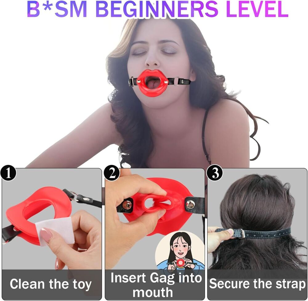 Open Mouth Silicone Lips Mouth Gag SKU: XX900XX