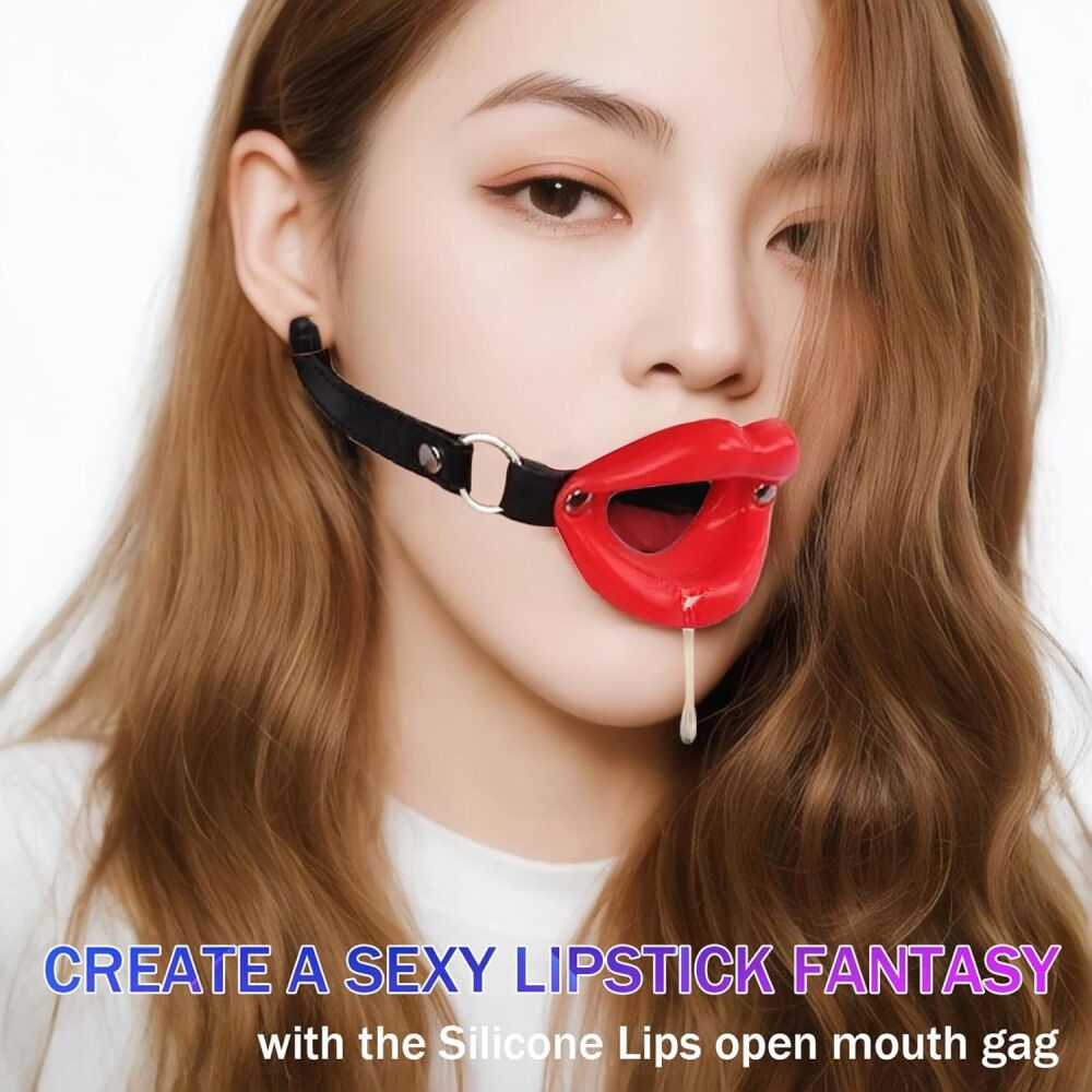 Open Mouth Silicone Lips Mouth Gag SKU: XX900XX
