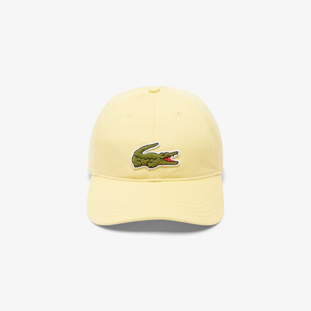Lacoste Yellow Unisex Crocodile Badge Cotton Twill Cap SKU: 87980D3