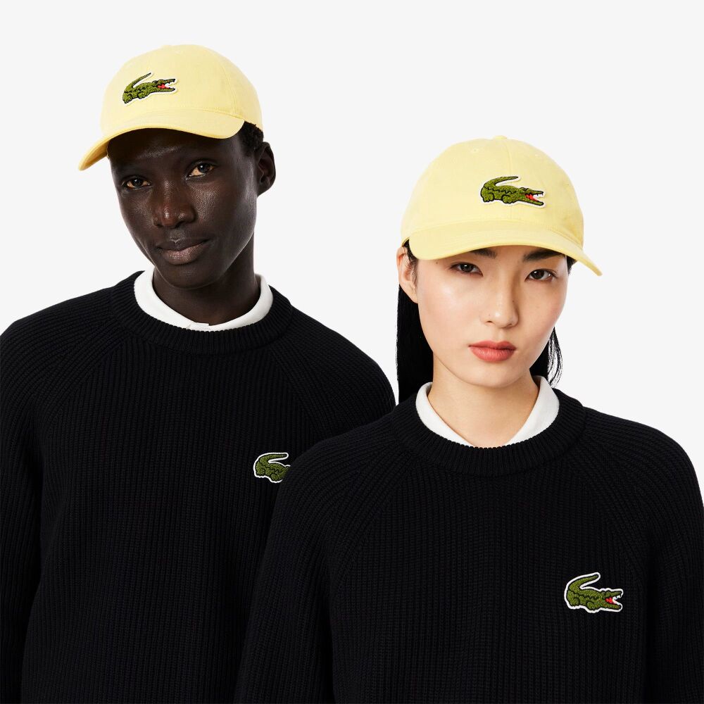Lacoste Yellow Unisex Crocodile Badge Cotton Twill Cap SKU: 87980D3