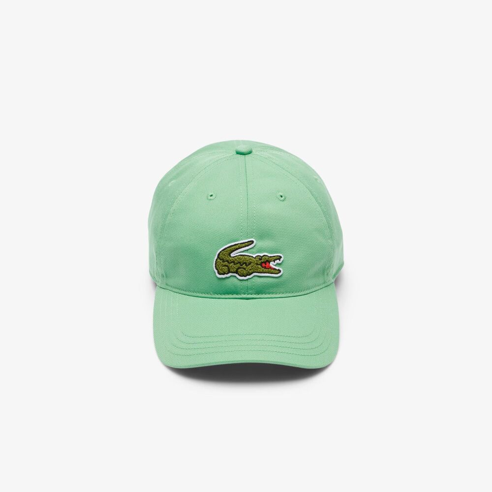 Lacoste Lime Green Unisex Crocodile Badge Cotton Twill Cap SKU: 77980D4