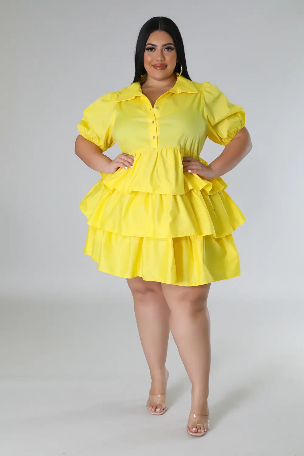 Yellow Casual Gaila Short Sleeve Dress SKU: 6571102