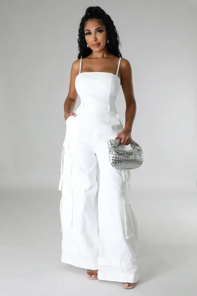 Just Work It White Jumpsuit SKU: U778960