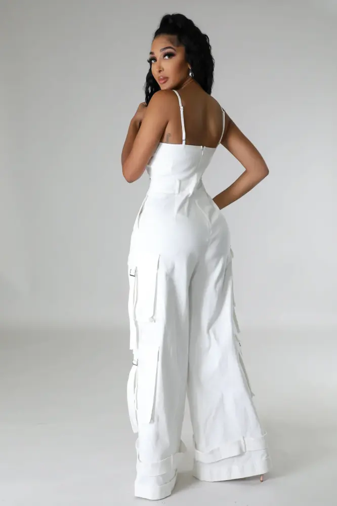 Just Work It White Jumpsuit SKU: U778960
