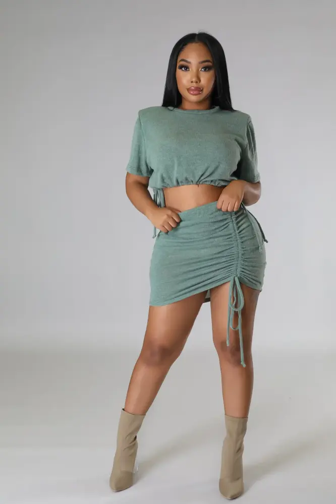 Olive Stretch Andell Skirt Set SKU: 2U01980