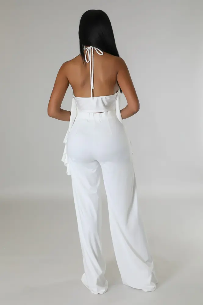 White Rose Detail Trinee Pant Set SKU: 6575G51