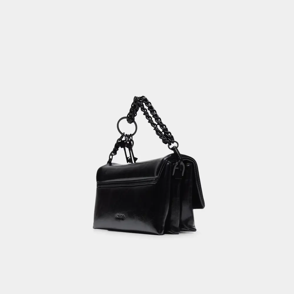 Aldo Black Chain Lock Shoulder Bag SKU: 6786VU7