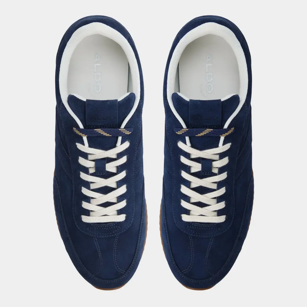 Aldo Navy Blue Suede Leather Low Top Sneaker Size: 8 SKU: 7686911