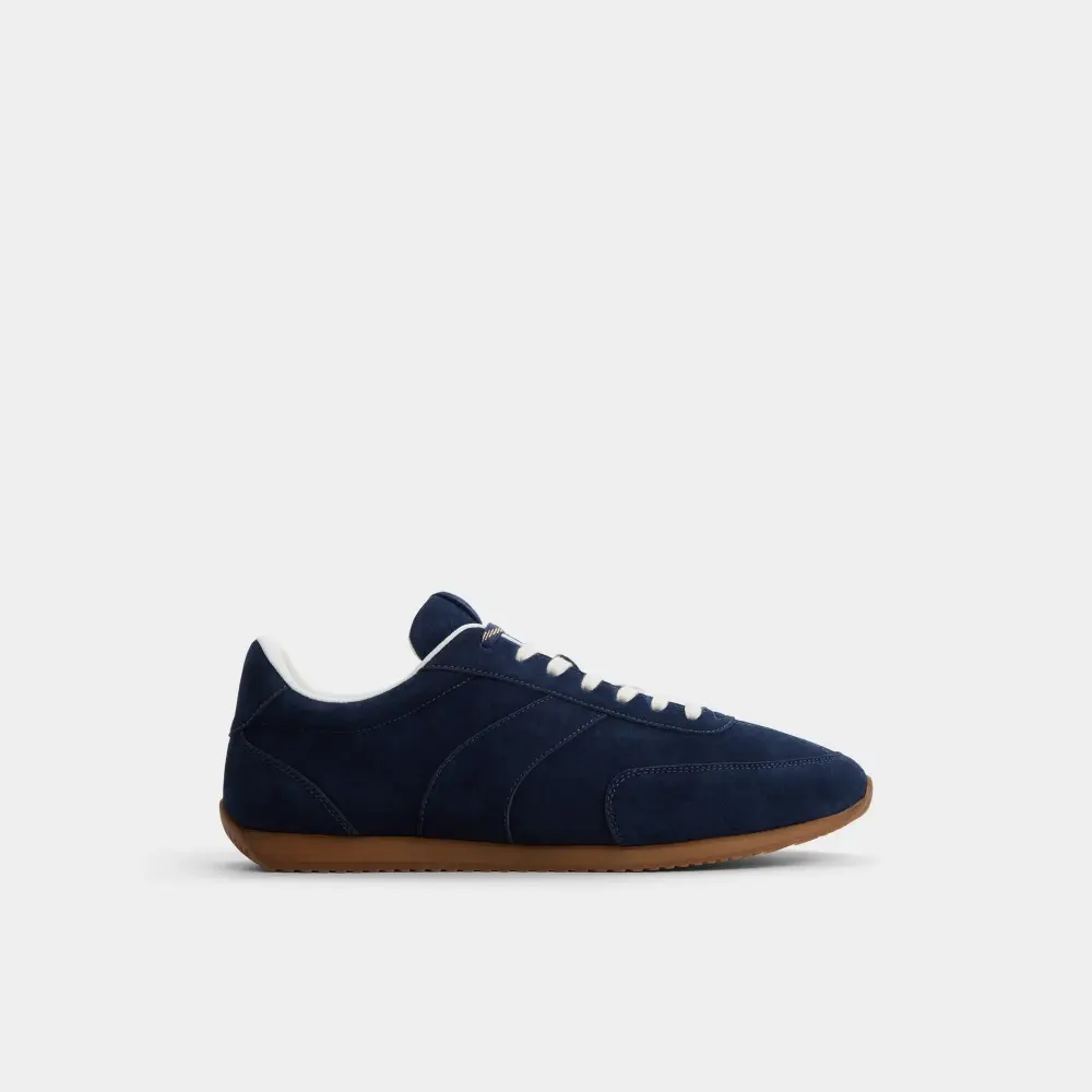Aldo Navy Blue Suede Leather Low Top Sneaker Size: 8 SKU: 7686911