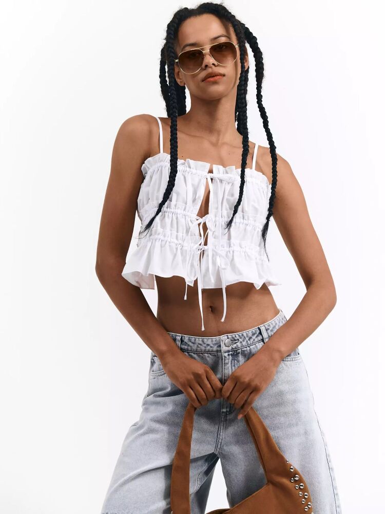 White Adjustable Cami Straps Top SKU: N768902