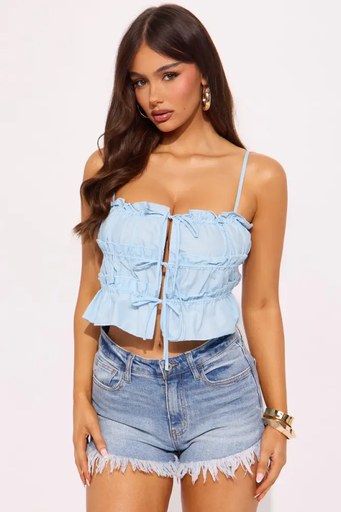 Sky Blue Adjustable Cami Straps Top Size: M SKU: N868908