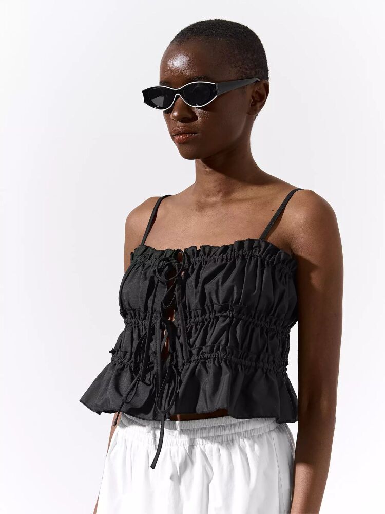 Black Adjustable Cami Straps Top Size: M SKU: N864909