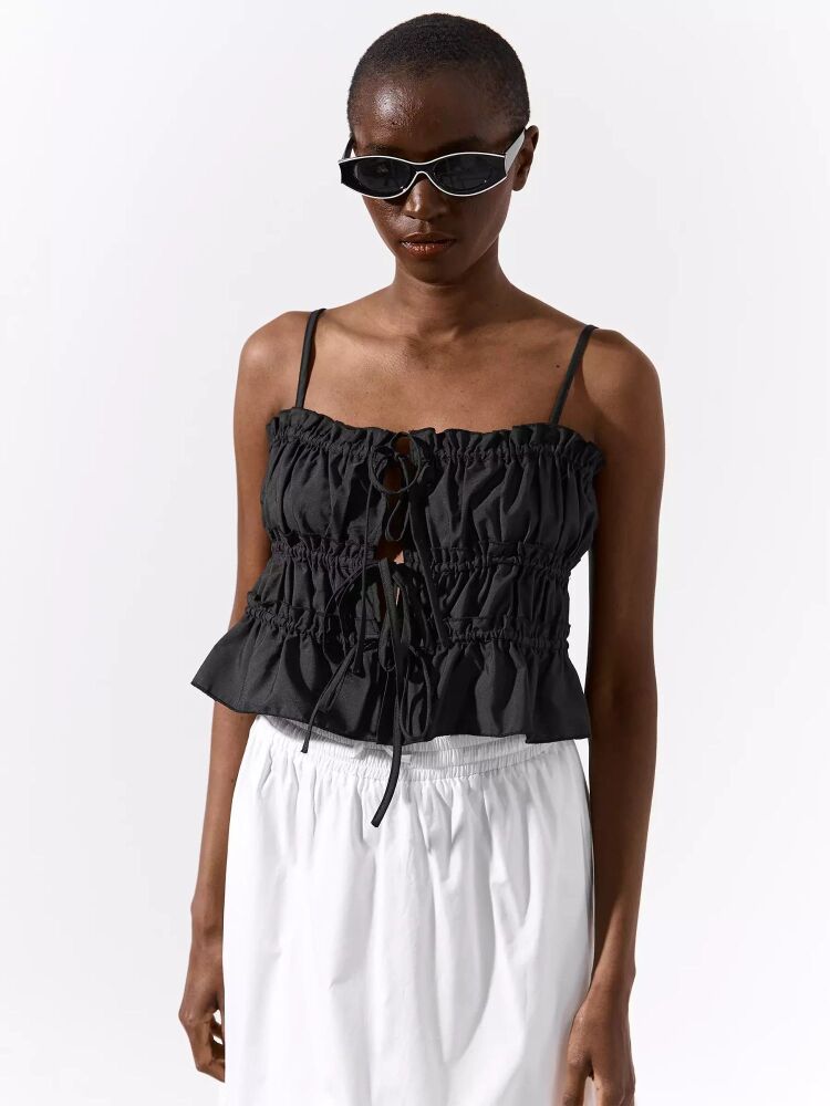 Black Adjustable Cami Straps Top Size: M SKU: N864909