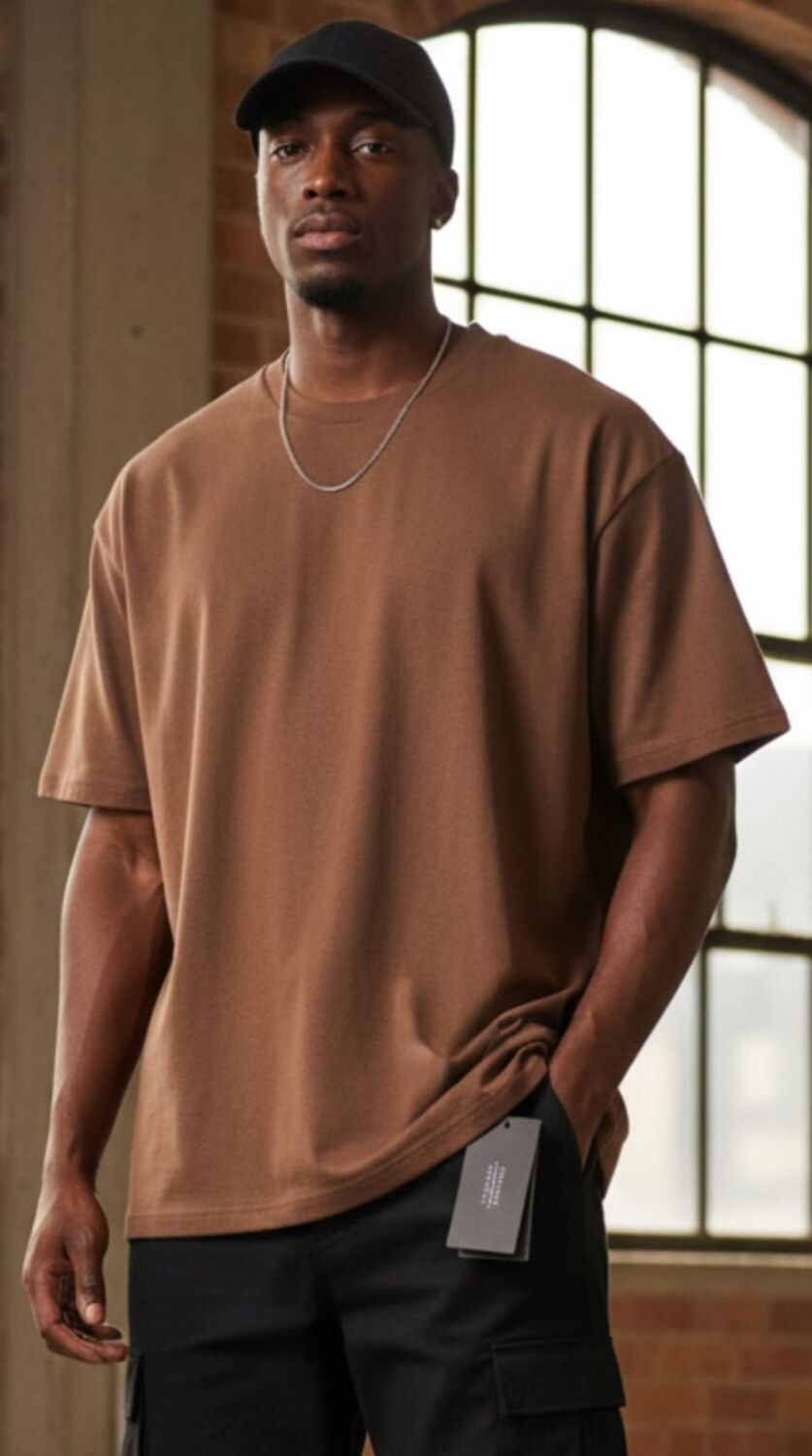 Brown Oversize Relaxed Fit Heavyweight T-Shirt Size: L SKU: 76H8931
