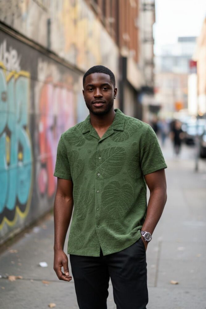 Oversize Olive Green Canopy Short-Sleeve SKU: Q106768