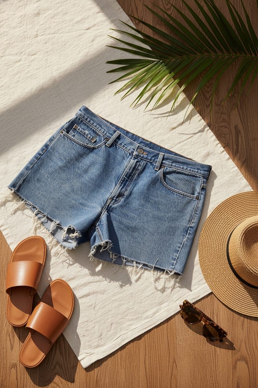 Vintage High-Waisted Denim Shorts Size: 1XL SKU: 5B56740