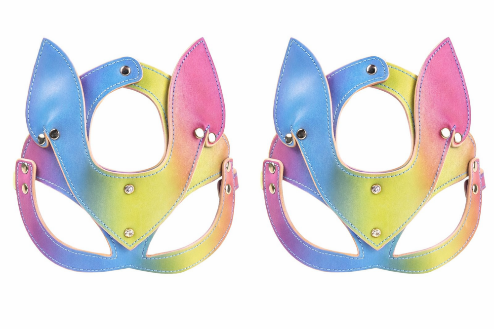 Soft Vegan Leather Cat Mask Blindfold SKU: X316785