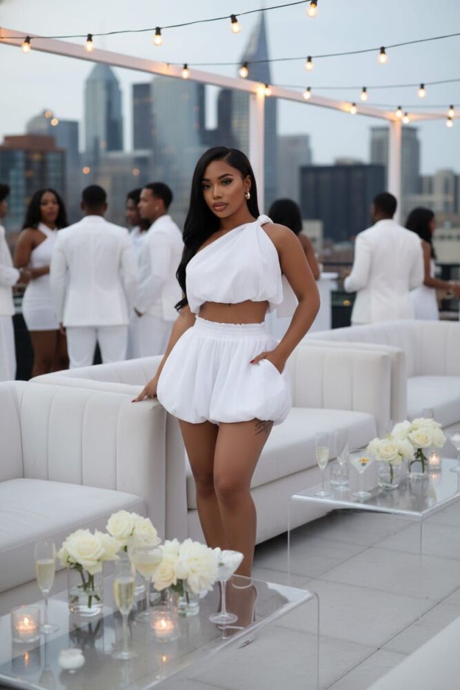 White Blissful Feeling Short Set SKU: 564C657