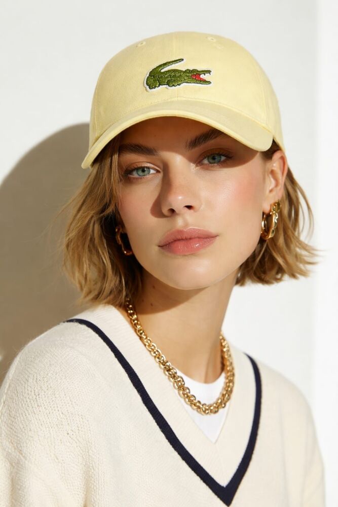 Lacoste Yellow Unisex Crocodile Badge Cotton Twill Cap SKU: 87980D3