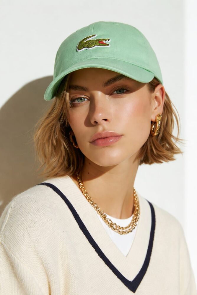 Lacoste Lime Green Unisex Crocodile Badge Cotton Twill Cap SKU: 77980D4