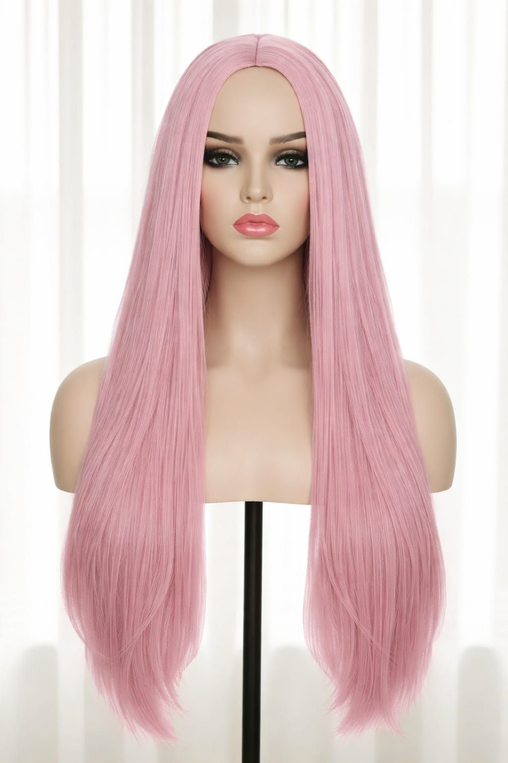 Pink Synthetic Straight Hair Wigs (Length:30 inch)