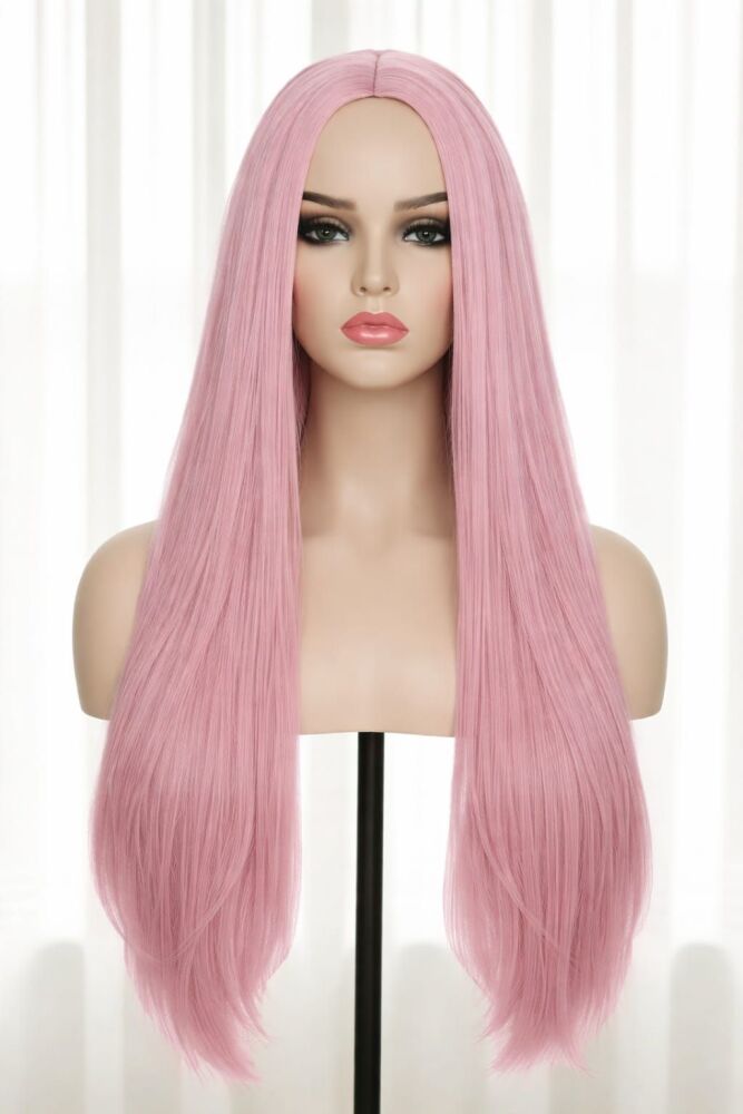 Pink Synthetic Straight Hair Wigs (Length:30 inch) SKU: 7687431